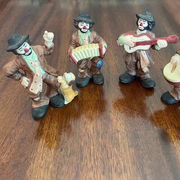 Emmet Kelly Jr. Ceramic Vintage Clown Collectibles 4" Tall Set of 4 - Picture 1 of 6